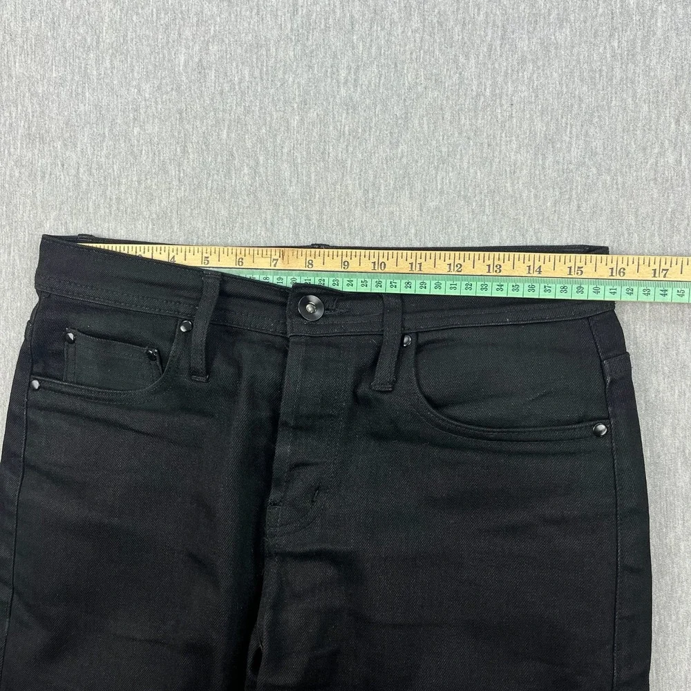 Unbranded Brand Selvedge Jeans Men 29 *Fits 31x34 Black UB244 Taper Stretch 11oz
